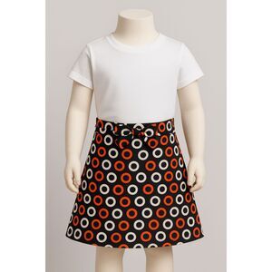 Floriane France Girls' Polka Dot Mini Skirt - Size 5 Preppy Mod 60s Bow Boutique